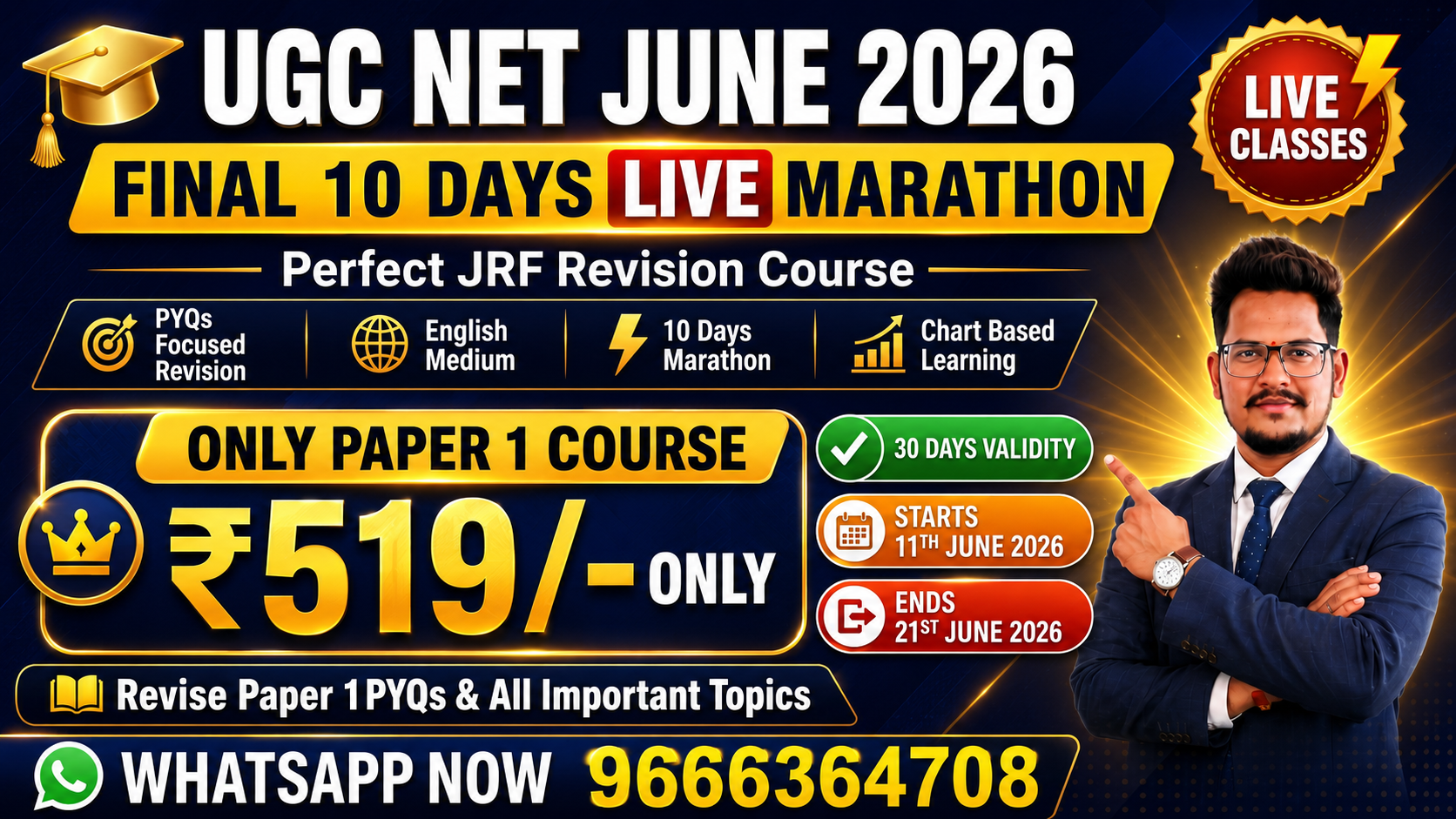 Paper 1 - Final 10 Days LIVE Revision Course - UGC NET June 2026