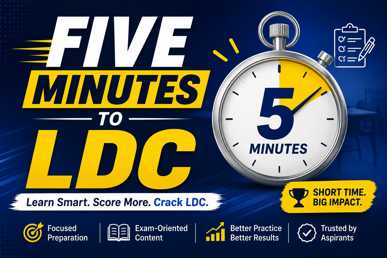 5 MINUTES TO LDC