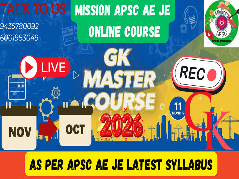 GK Master Course 2025–26 Complete Preparation for APSC AE/JE Exams