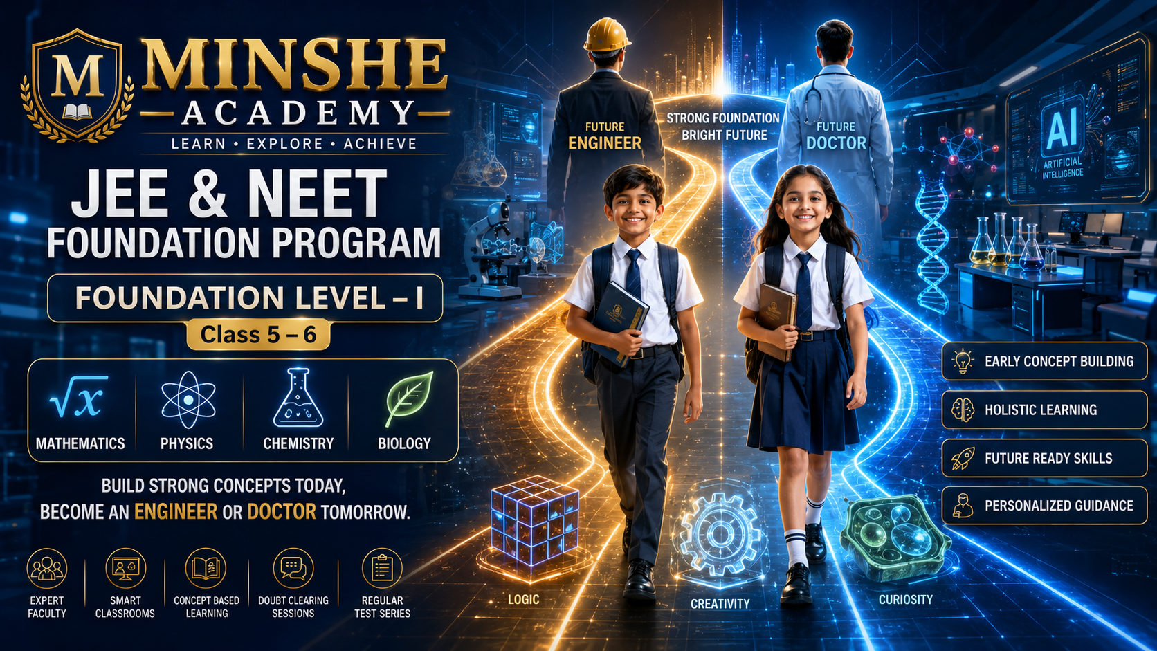 🎓JEE & NEET FOUNDATION ✨Smart Achievers Program 📘Class 5 &6 💰₹2000/Month