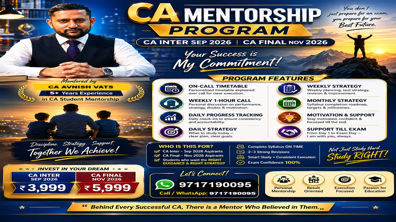 UTTISHTHA MENTORSHIP BATCH - CA FINAL NOV 2026 