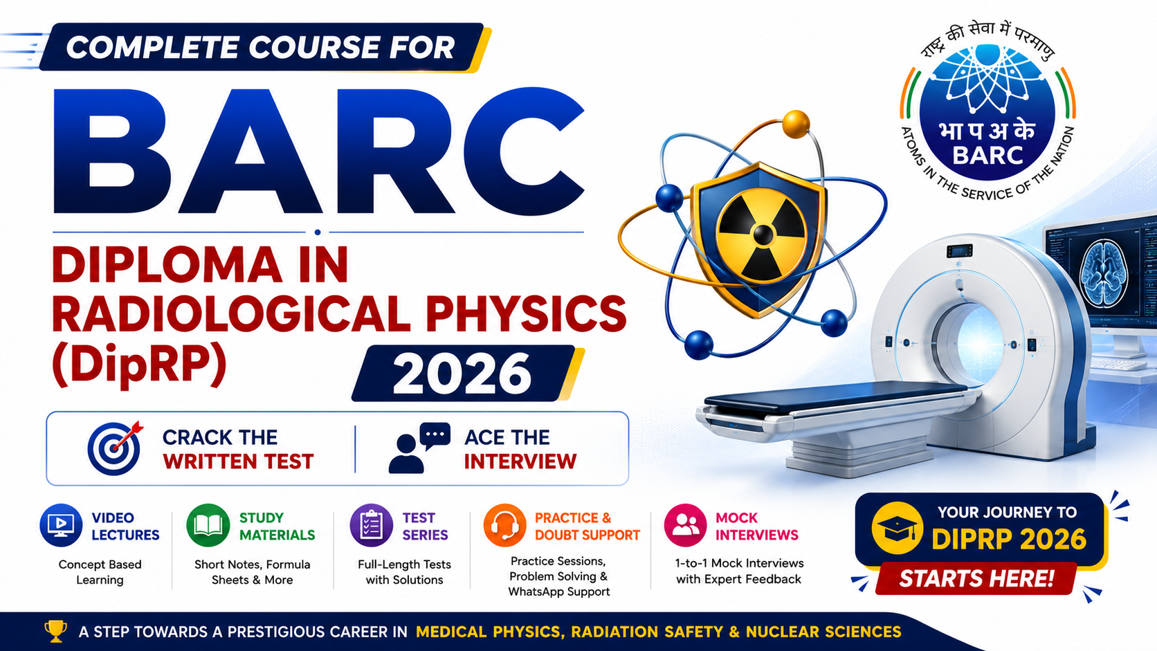 Complete Course for BARC Diploma in Radiological Physics (DipRP) - 2026 