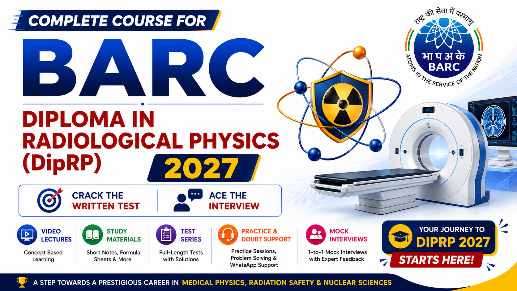 BARC Diploma in Radiological Physics (DipRP) – 2027 Complete Preparation Program
