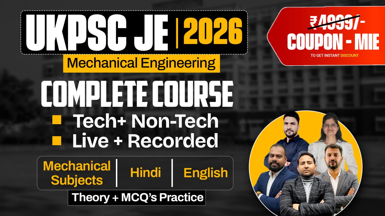 UKPSC JE 2026 (Tech + Non-Tech) Complete Batch
