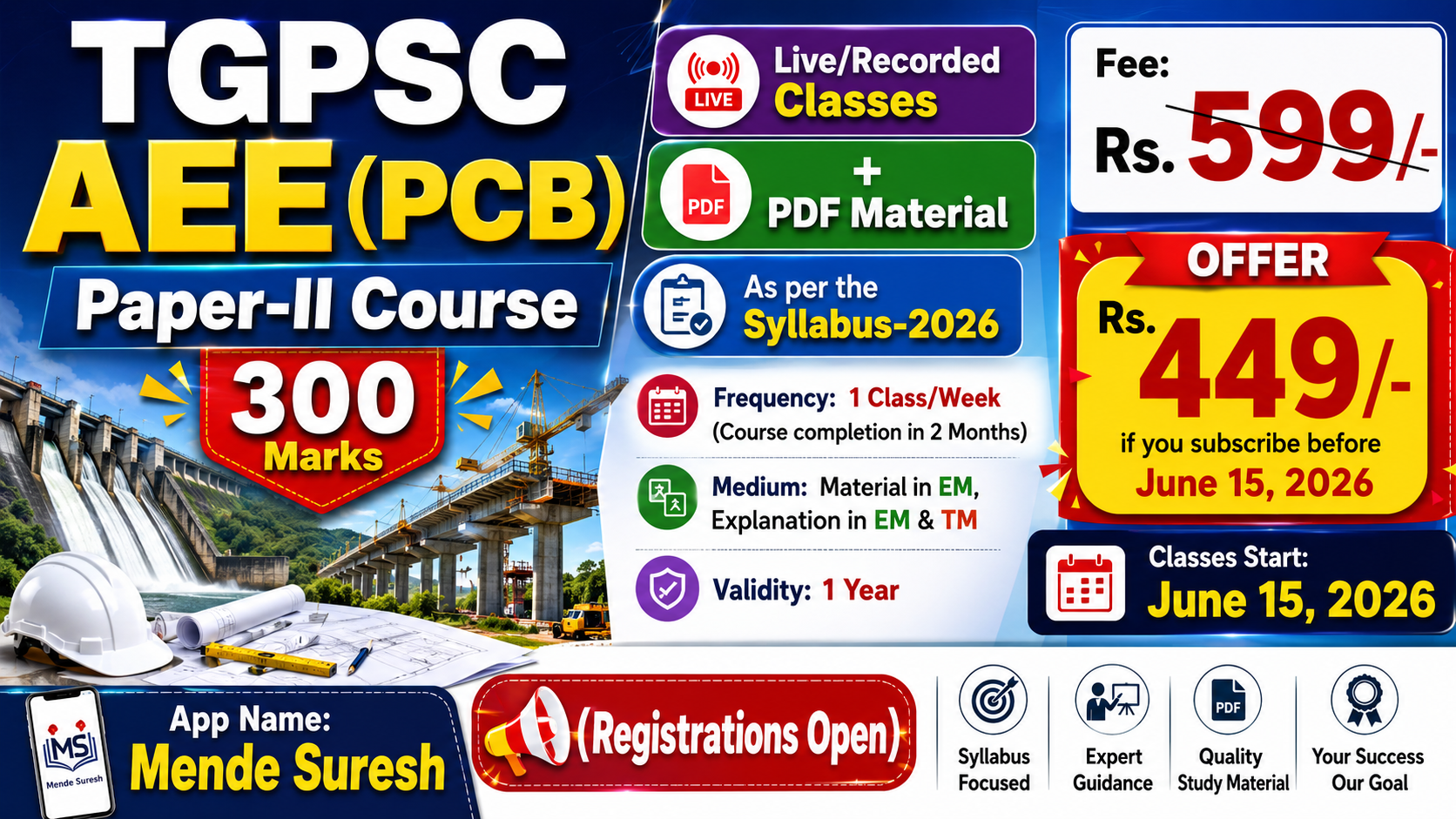 TGPSC & APPSC AEE (PCB) Paper-II Course (Classes + PDFs)