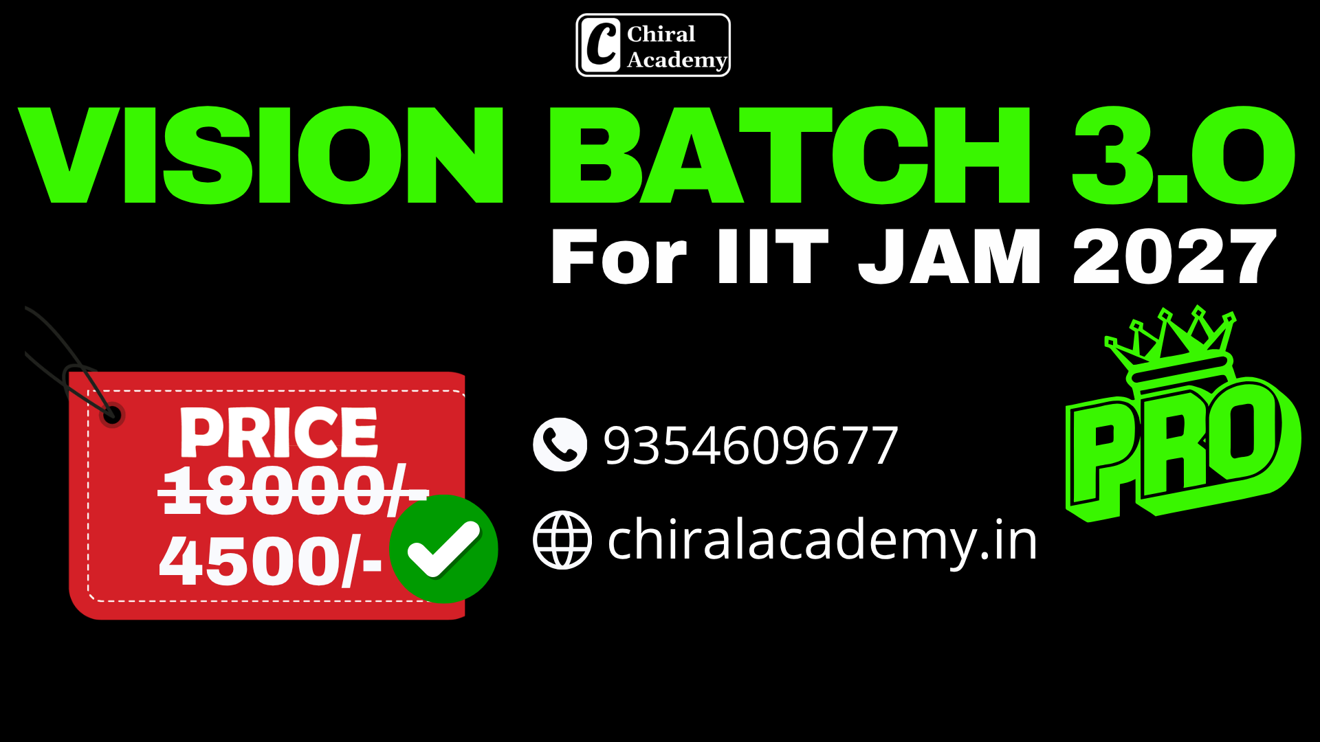 🎯 VISION BATCH 3.0 PRO For IIT JAM 2027