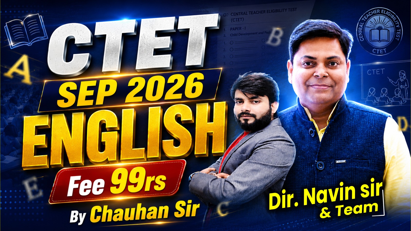 ENGLISH WITH PEDAGOGY FOR CTET SEPT-2026 CLASS 1-5 + 6-8  BY CHAUHAN SIR