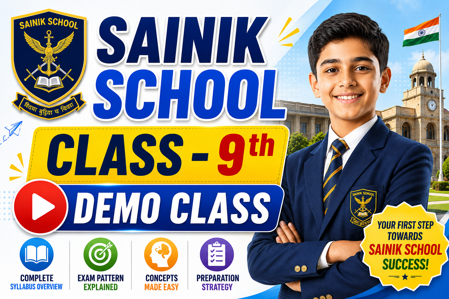 Demo Classes - Sainik School Entrance Exam (Class - 9th) - AISSEE 2026-27