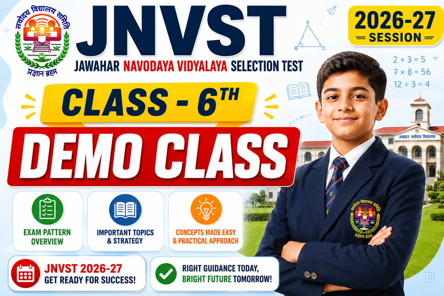 Demo Classes - Navodaya Vidyalaya Entrance Exam (Class - 6th) - JNVST 2026-27