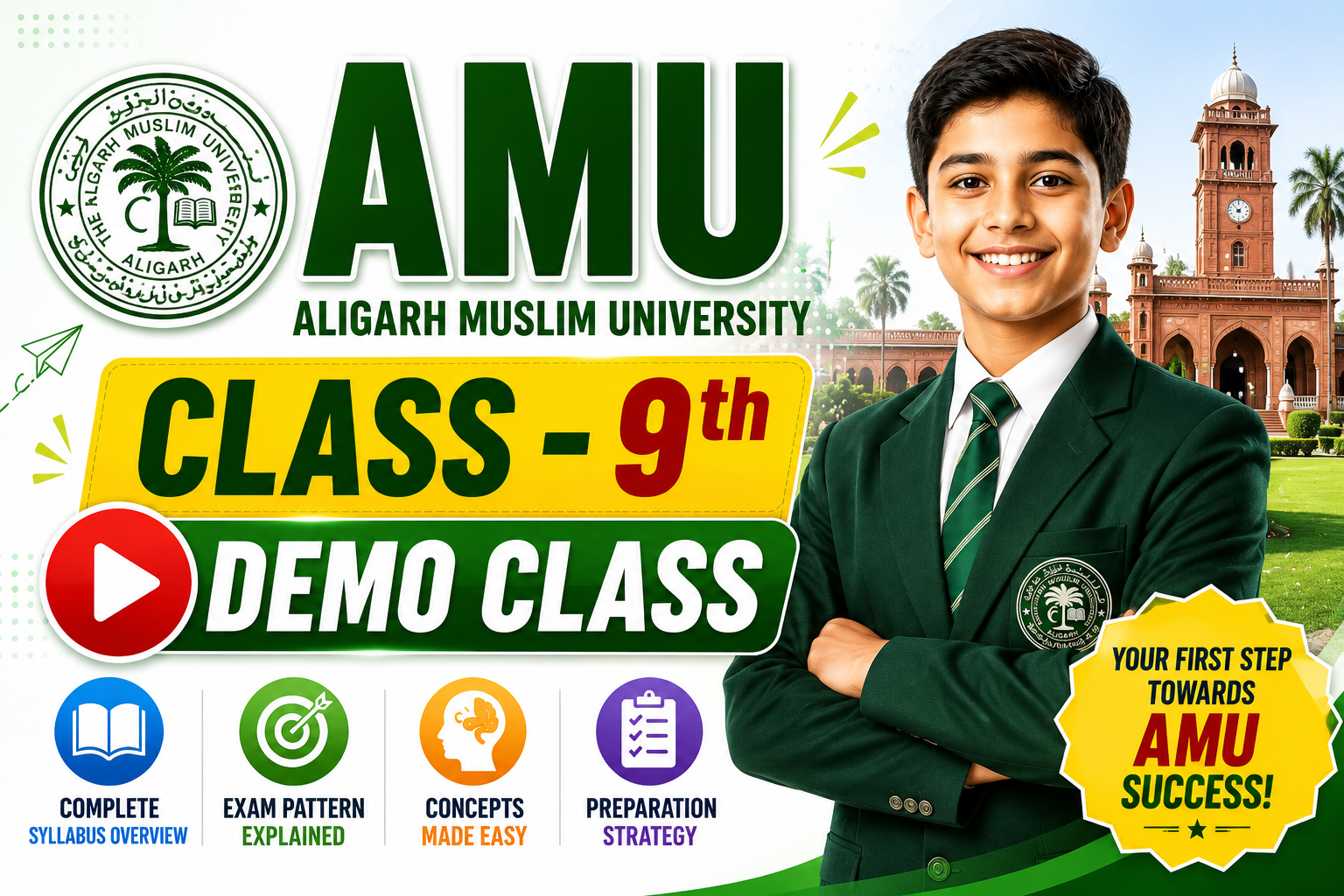 Demo Classes - AMU ENTRANCE EXAM 2027 – CLASS 9