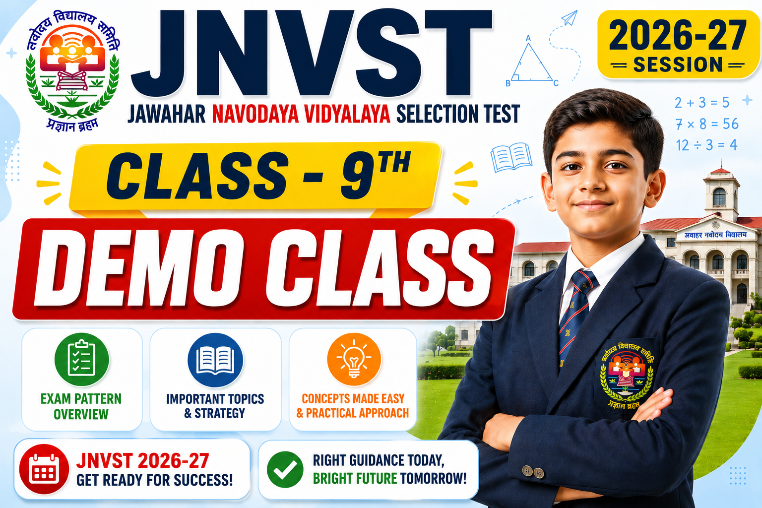 Demo Classes - Navodaya Vidyalaya Entrance Exam (Class - 9th) - JNVST 2026-27
