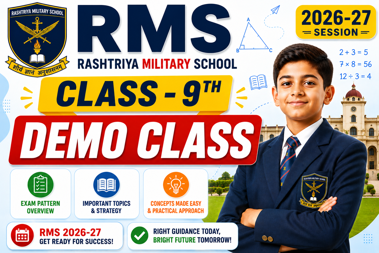 Demo Classes - Military School Entrance Exam (Class - 9th) - RMS 2026-27