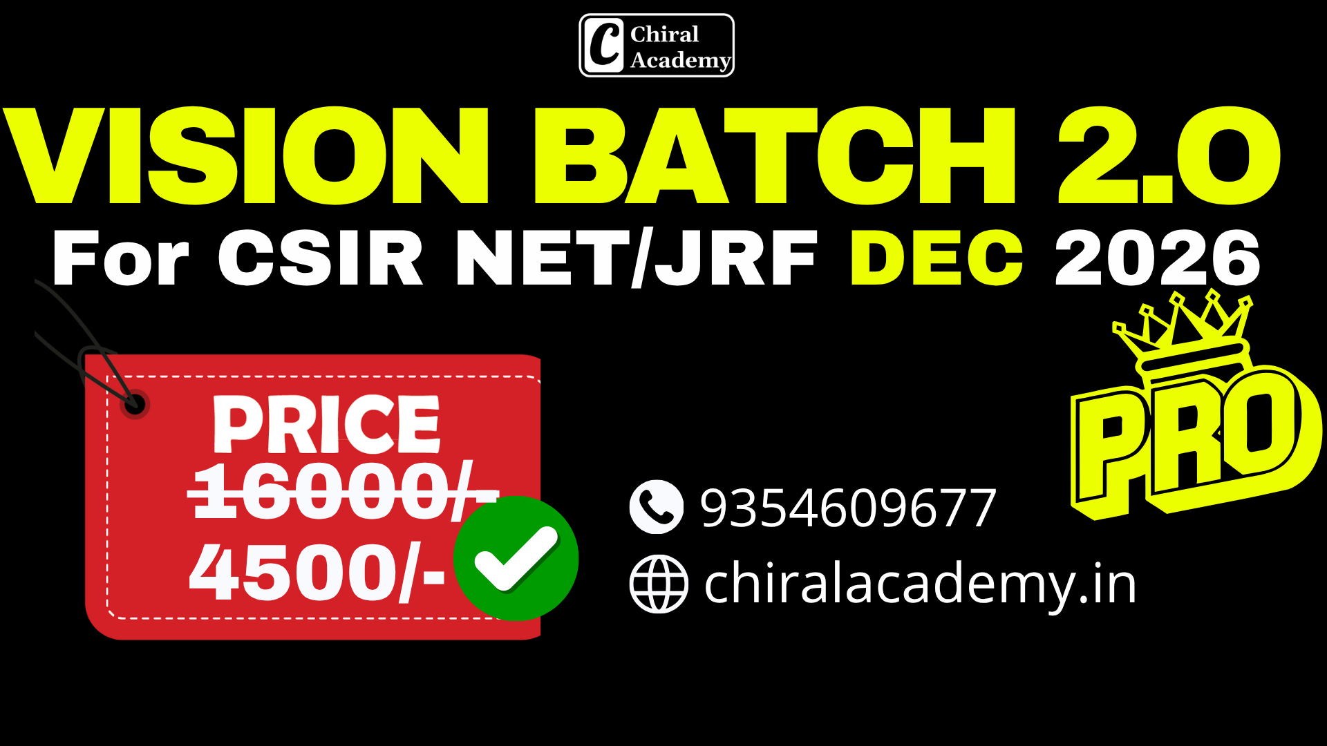 VISION BATCH 2.O PRO FOR CSIR NET/JRF DEC 2026