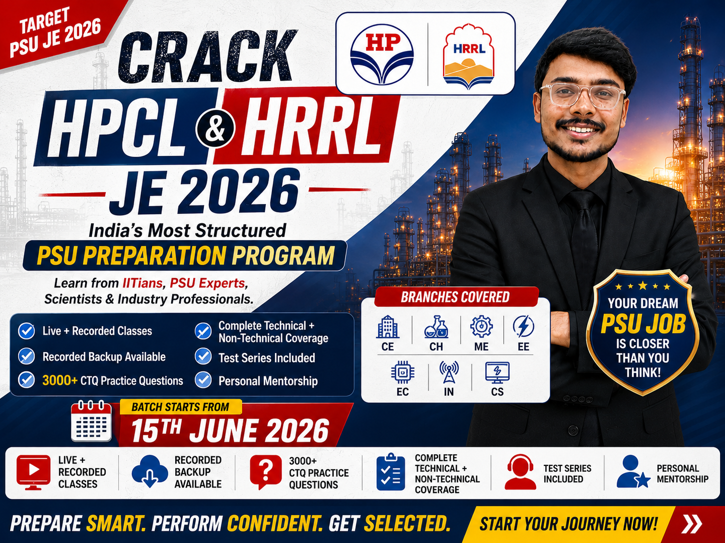HPCL & HRRL JE 2026 Exam Prep Course (Diploma)