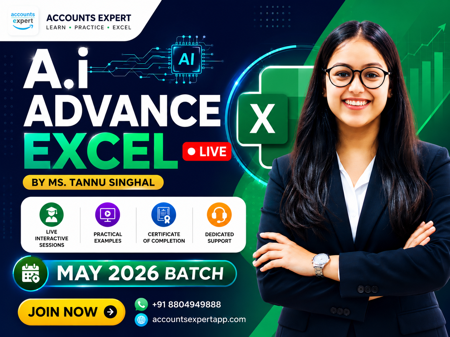 Excel Advanced with AI – Live Course (Basic to Advanced)