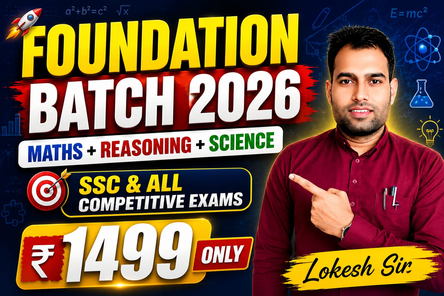 Foundation Batch 2026 (Maths + Reasoning + Science)