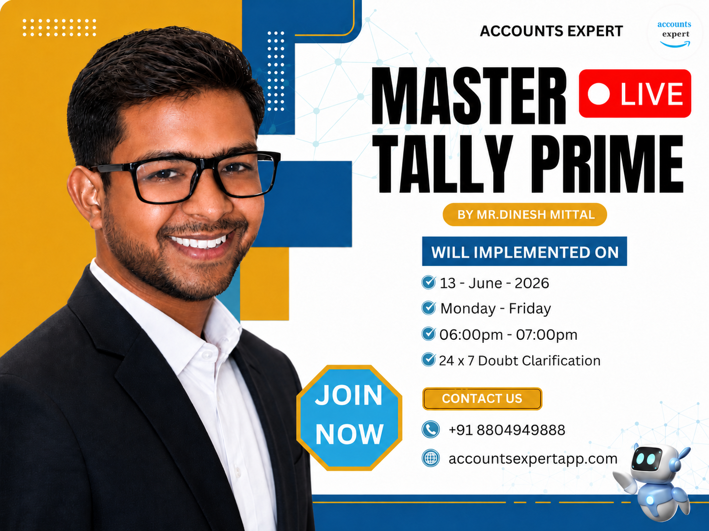 Tally Prime Expert LIVE Course for Professionals 