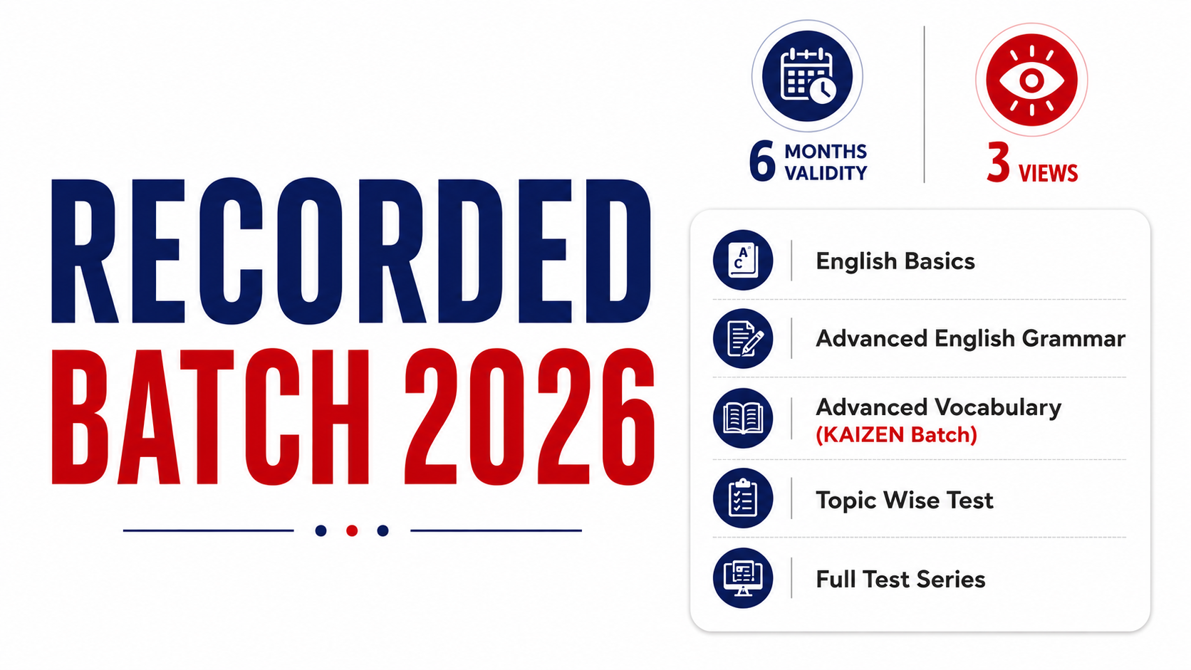 ENGLISH RECORDED BATCH 2026 (06 MONTHS)