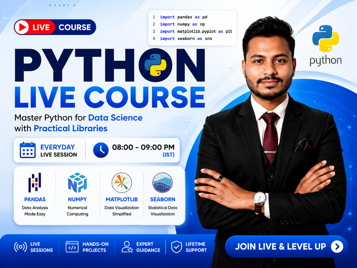 Python for Data Analytics & AI – Become Master in Live Program