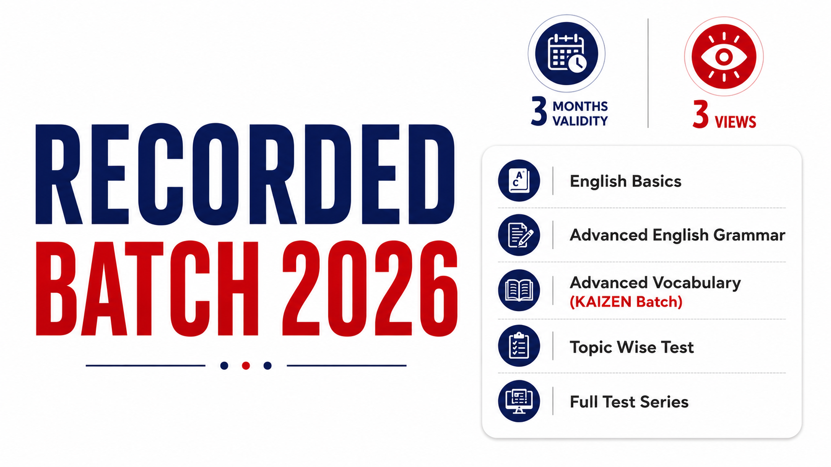 ENGLISH RECORDED BATCH 2026 (03 MONTHS)