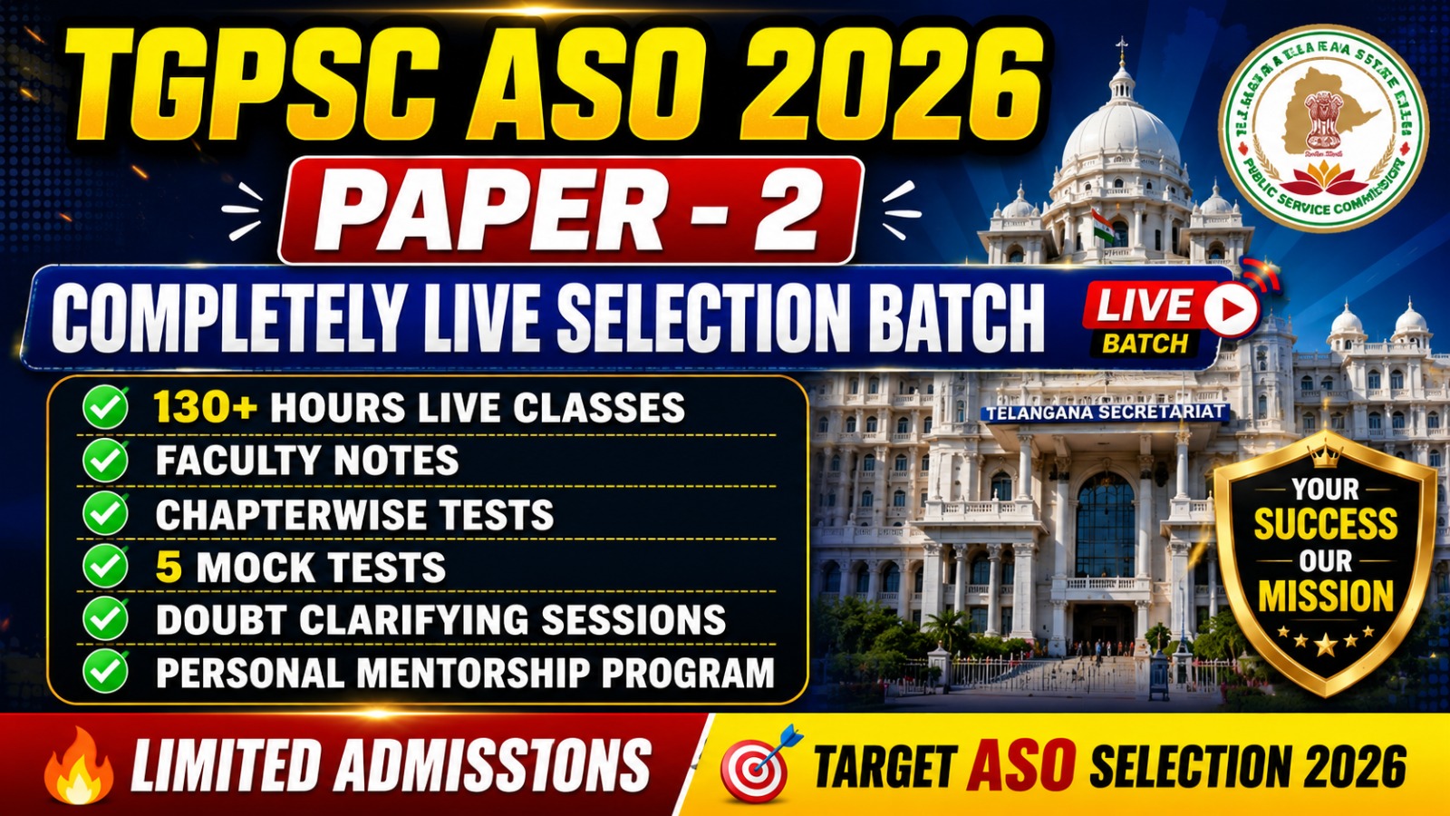 TGPSC ASO(ASSISTANT STATISTICAL OFFICER) | PAPER 2 | COMPLETE LIVE SELECTION KIT 2026