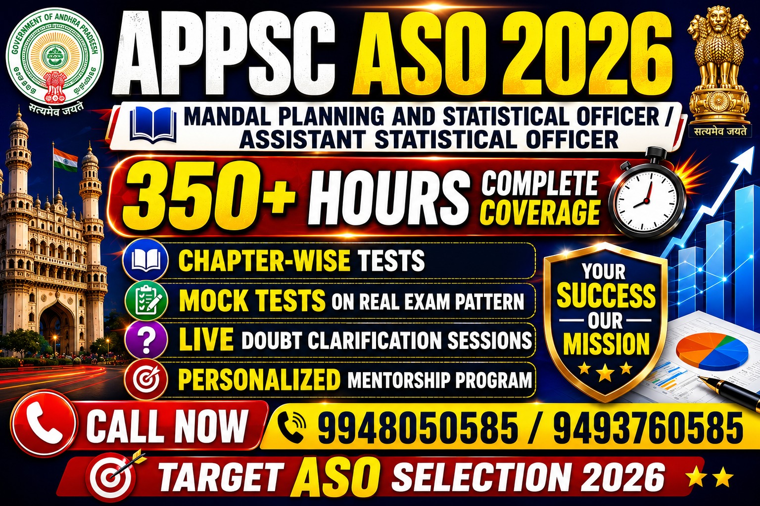 APPSC ASO(Assistant Statistical Officer) Mega Selection Batch 2026 | SCREENING TEST & MAINS(Paper-I + Paper-II) | 350+ Live Classes