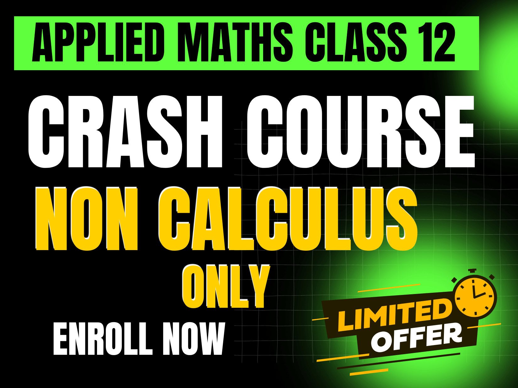 CRASH COURSE (Non Calculus) Applied Mathematics Class 12 For Board Exam 2026