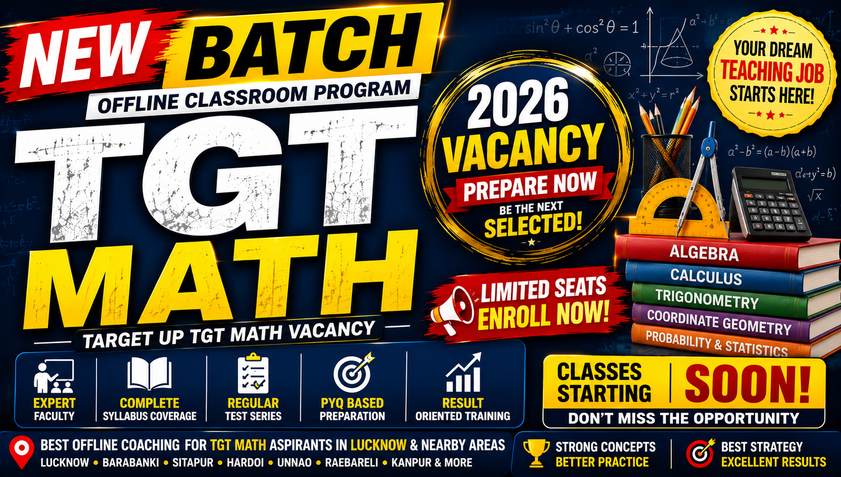 TGT Math Coaching in Lucknow, UP TGT MATH OFFLINE Coaching  – TCS ACADEMY