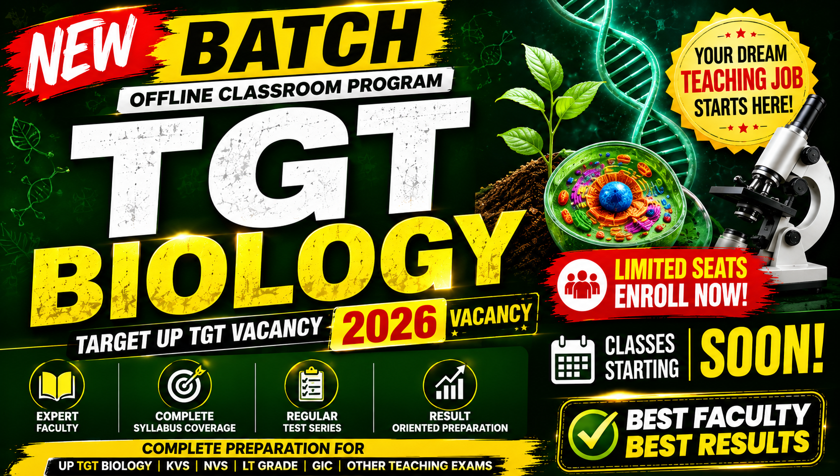 TGT Biology Coaching in Lucknow, UP TGT BIOLOGY OFFLINE BATCH – TCS ACADEMY