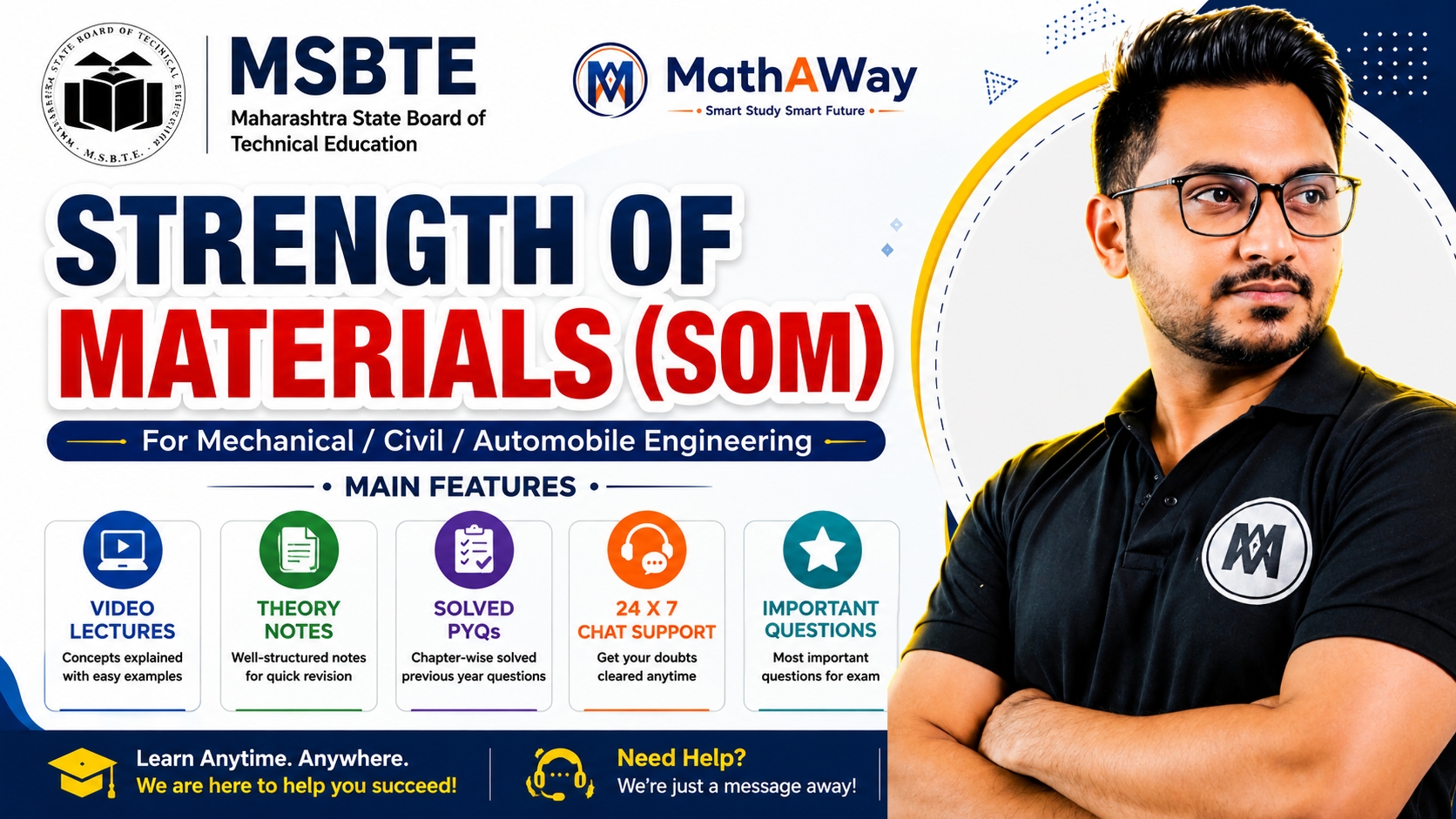 Strength of Materials (SOM) Second Year Diploma MSBTE (AE/AL/CE/CR/CS/LE/ME/MRT/PG)