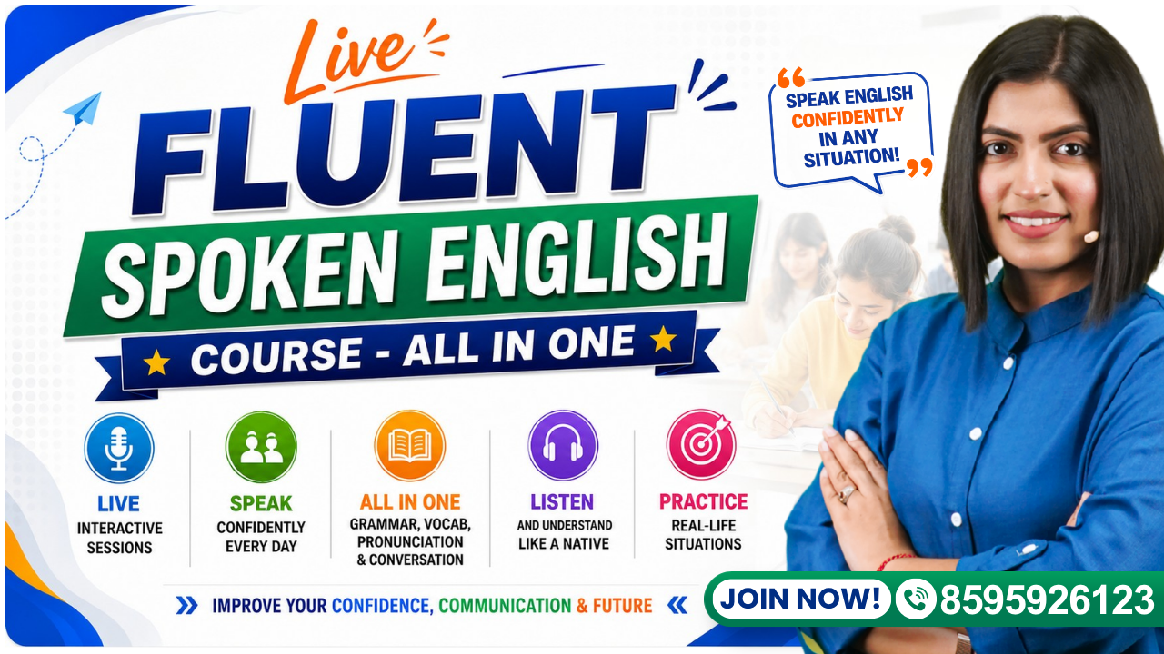 Live Fluent Spoken English Course - 6 Months (A4) 🏆
