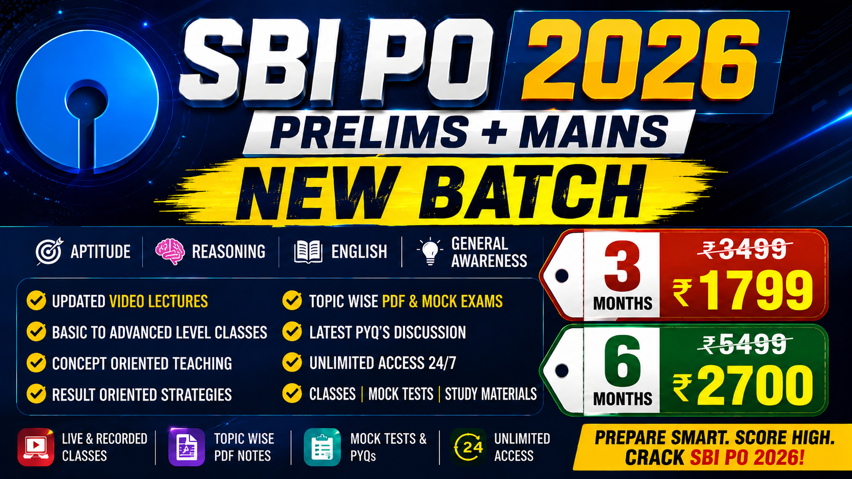 SBI PO 2026 SUPER SELECTION (PRELIMS + MAINS) BATCH | BASIC TO ADVANCED LEVEL | ENGLISH MEDIUM & BILINGUAL CLASSES CL08*