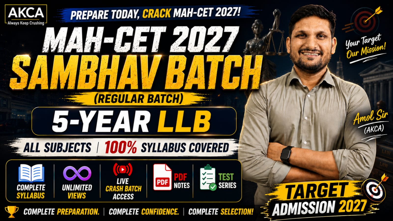 MAH-CET 2027 | REGULAR BATCH | 5 YEAR LLB