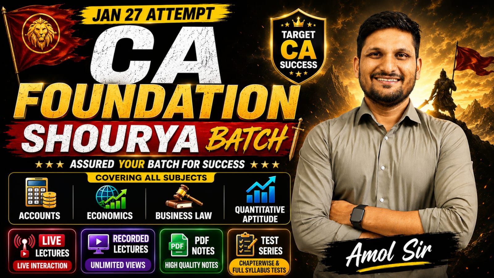 CA FOUNDATION SEP 2026 & JAN 2027 | SHAURYA BATCH