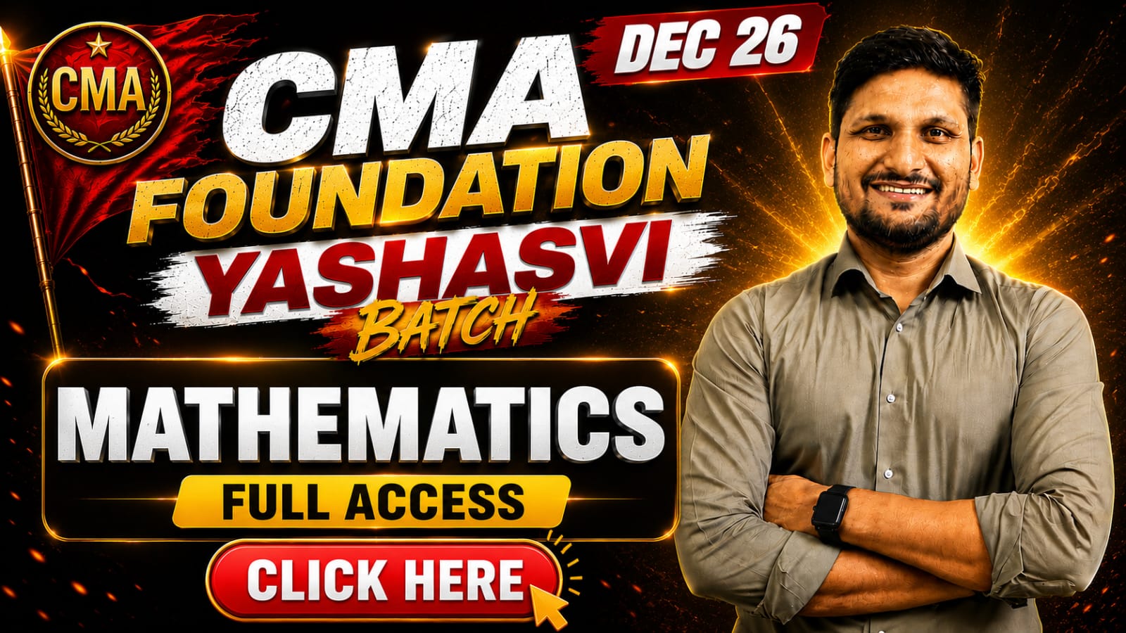 MATHEMATICS | CMA FOUNDATION | DEC 2026 | YASHASVI BATCH