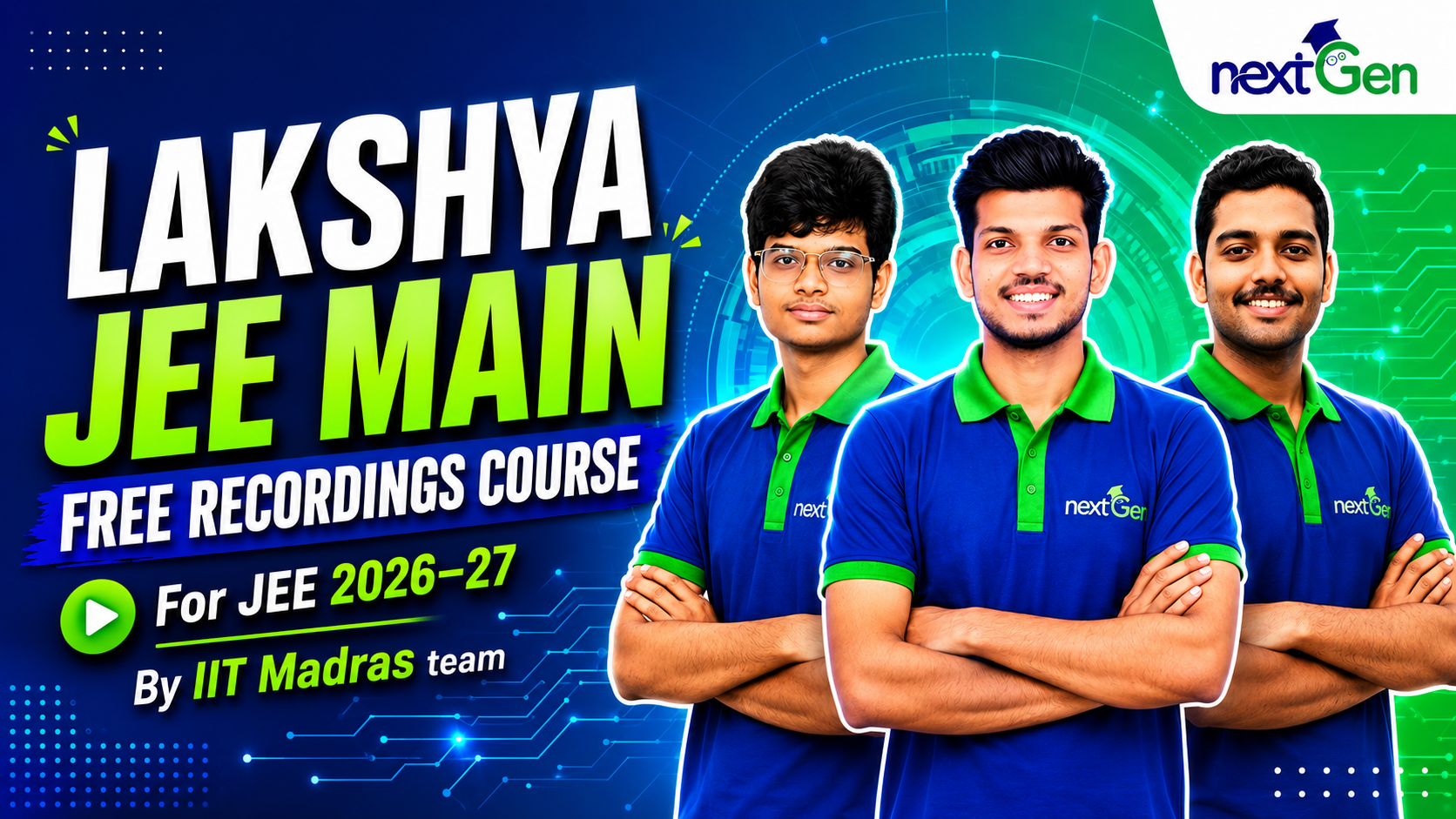 Lakshya JEE Main FREE Course  (RECORDED) 