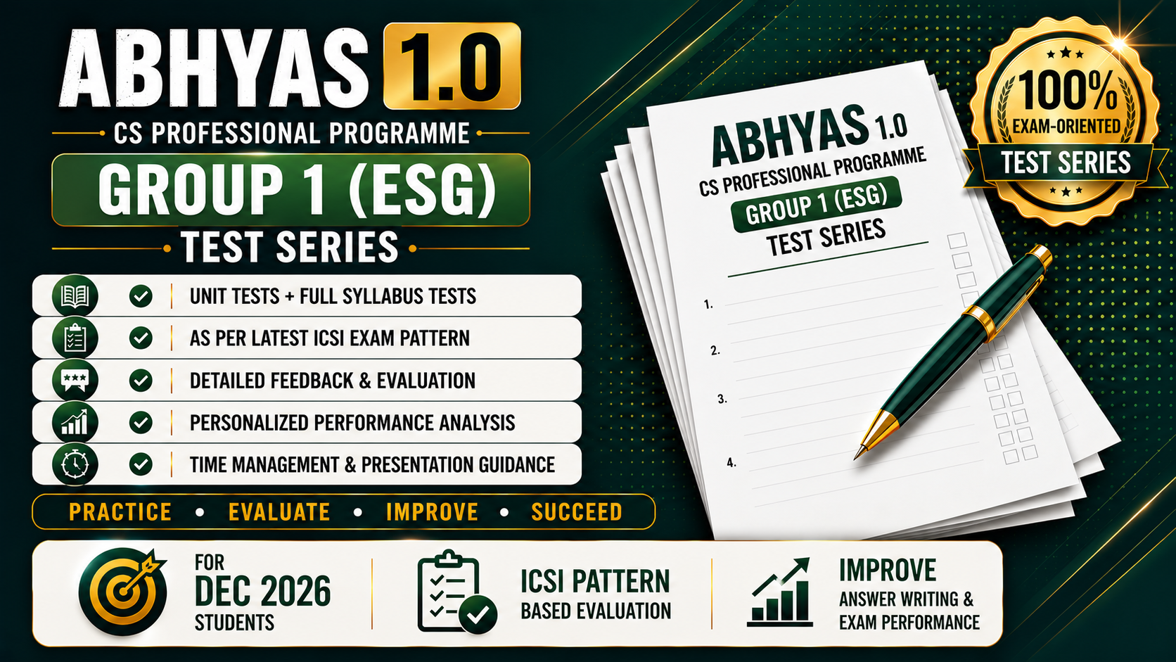 ABHYAS 1.0 CS TEST SERIES- ESG CS Professional Dec 2026
