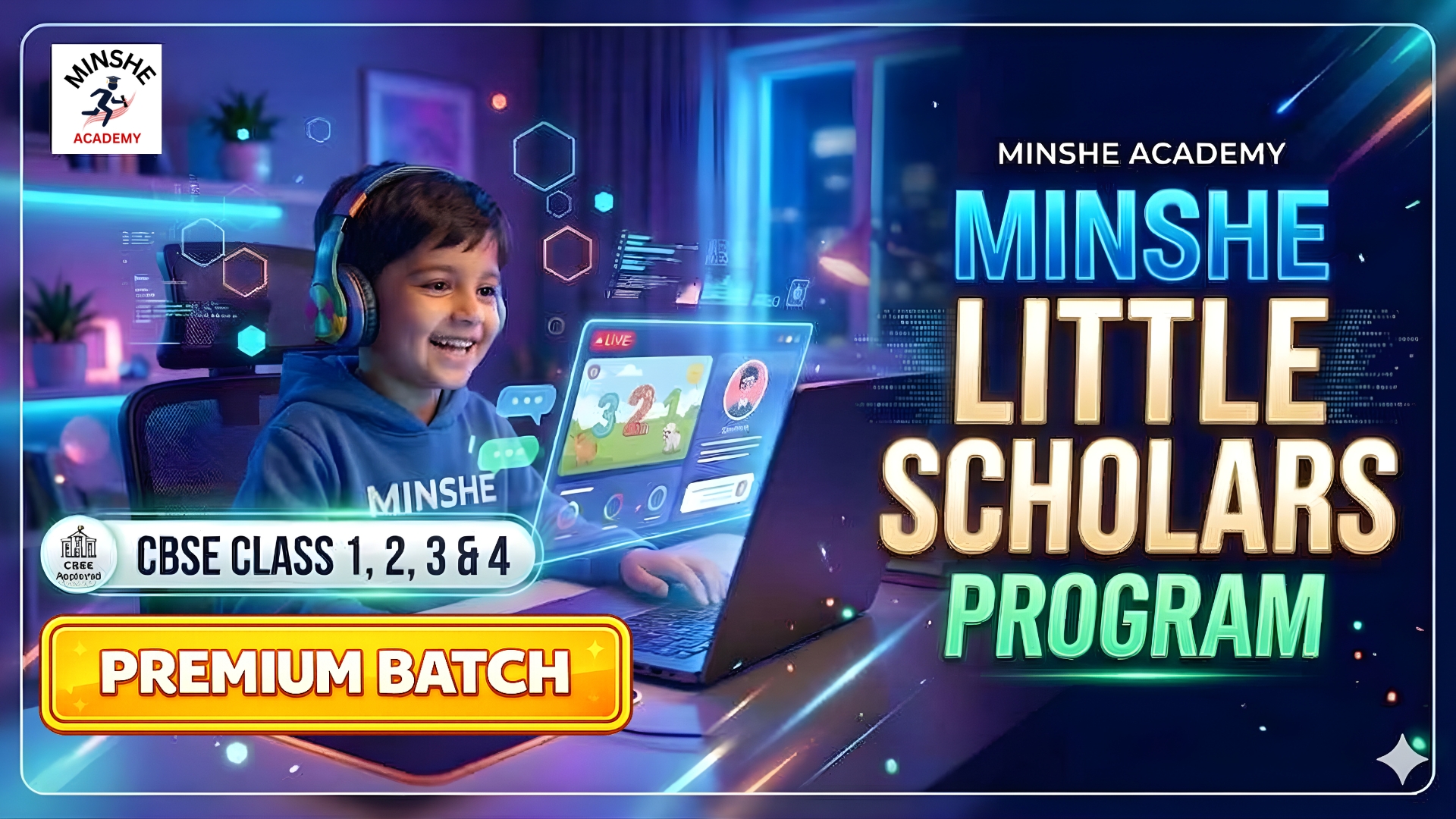 🎓 MINSHE Little Scholars Program 📘Class 3 & 4 ✨Premium Batch 💰₹1500/Month ✨4 Months Advance Fee
