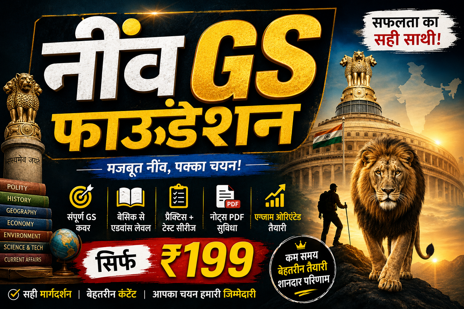 नींव GS फाउंडेशन  BATCH