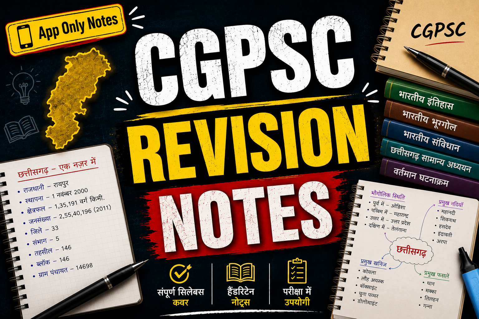 CGPSC Short रिविजन नोट्स (App Only )