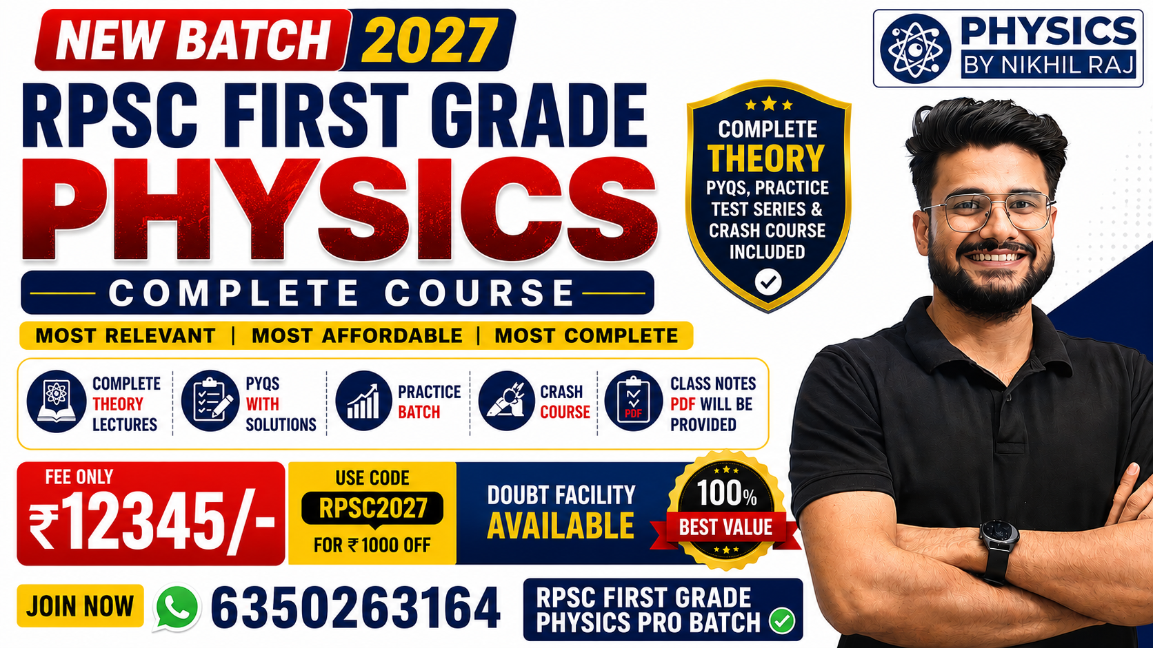 RPSC FIRST GRADE PHYSICS COMPLETE BATCH
