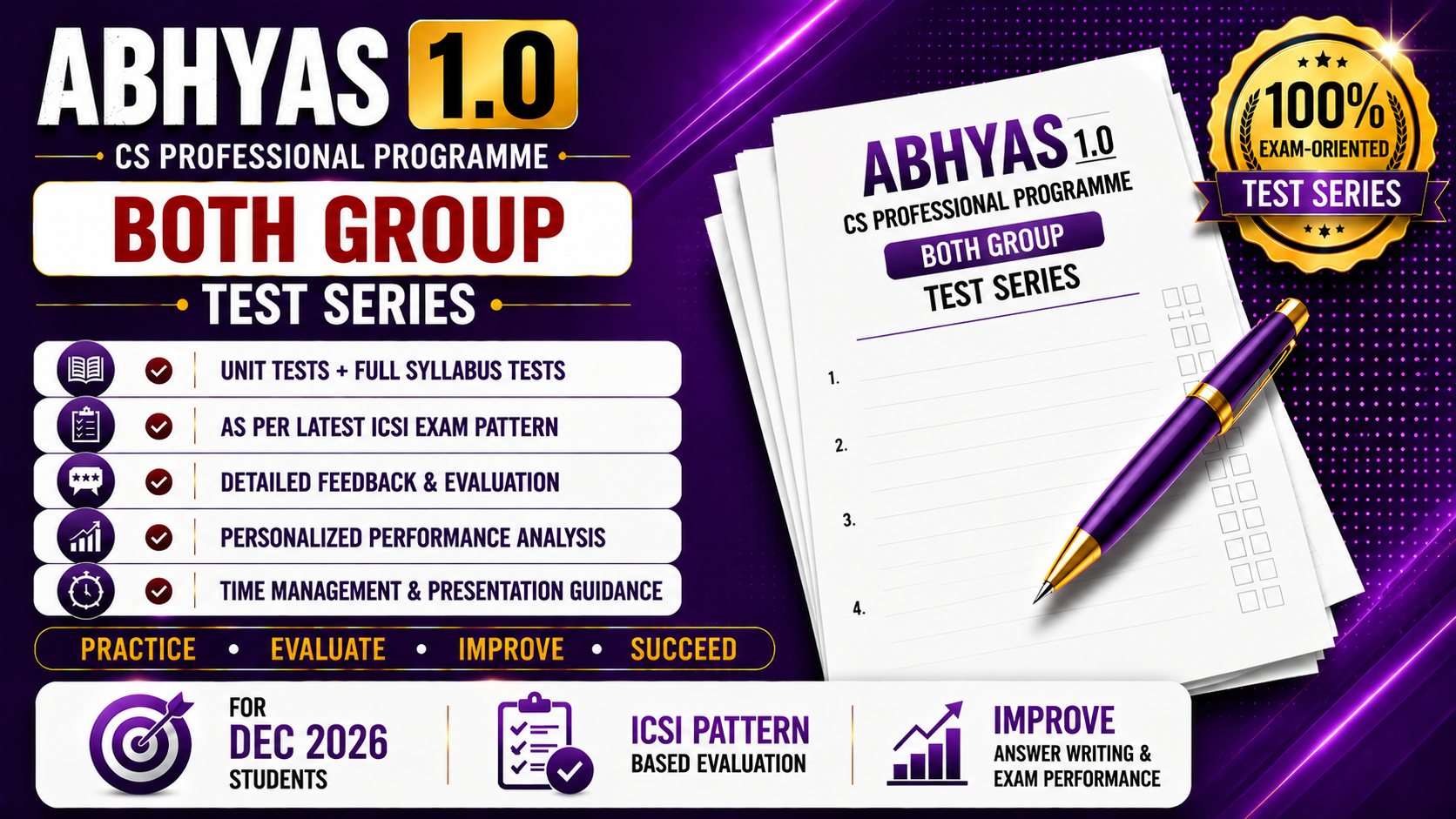 CS Professional Test Series (Scheduled) Both Group (All Subjects) - Dec 2026