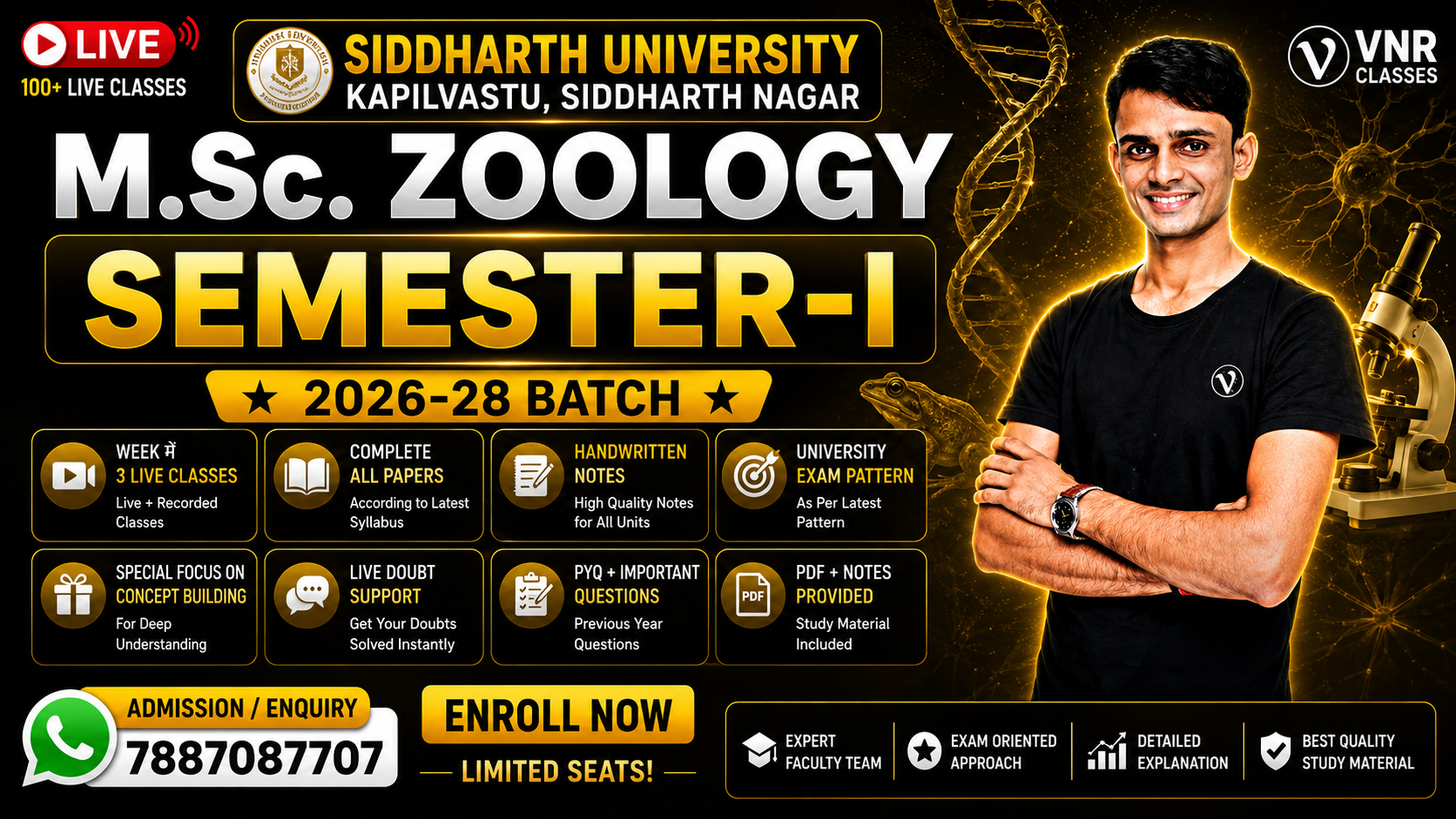 SIDDHARTH UNIVERSITY KAPILVASTU, SIDDHARTH NAGAR (M.Sc. ZOOLOGY SEMESTER-I)