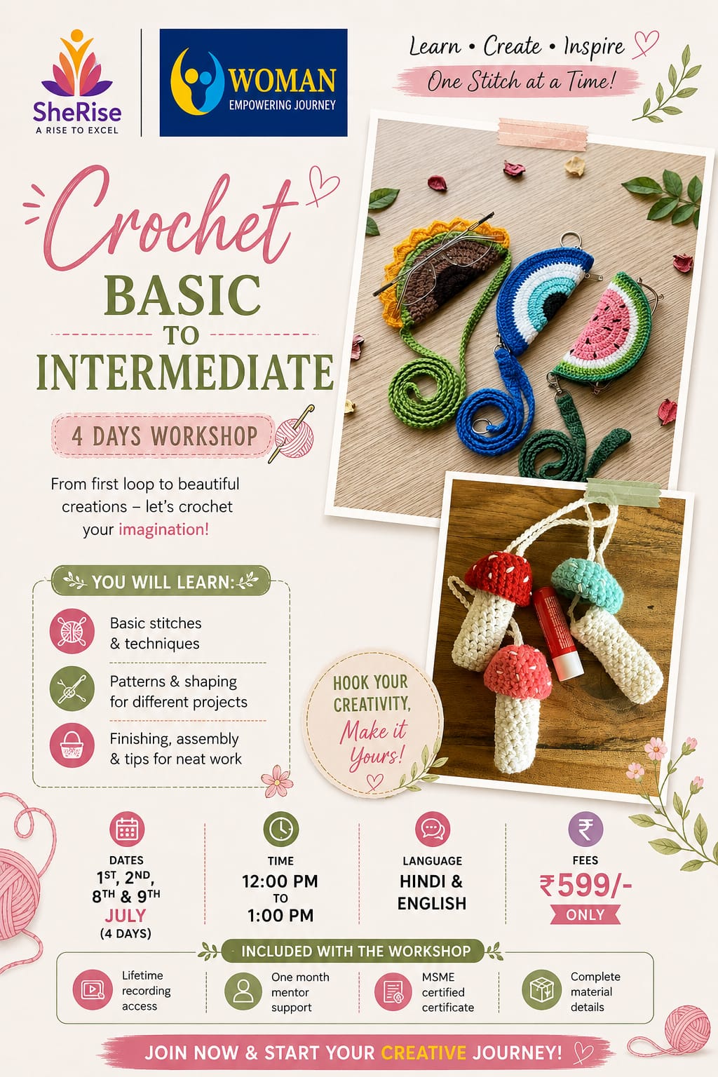 CROCHET BASIC TO INTERMEDIATE WORKSHOP