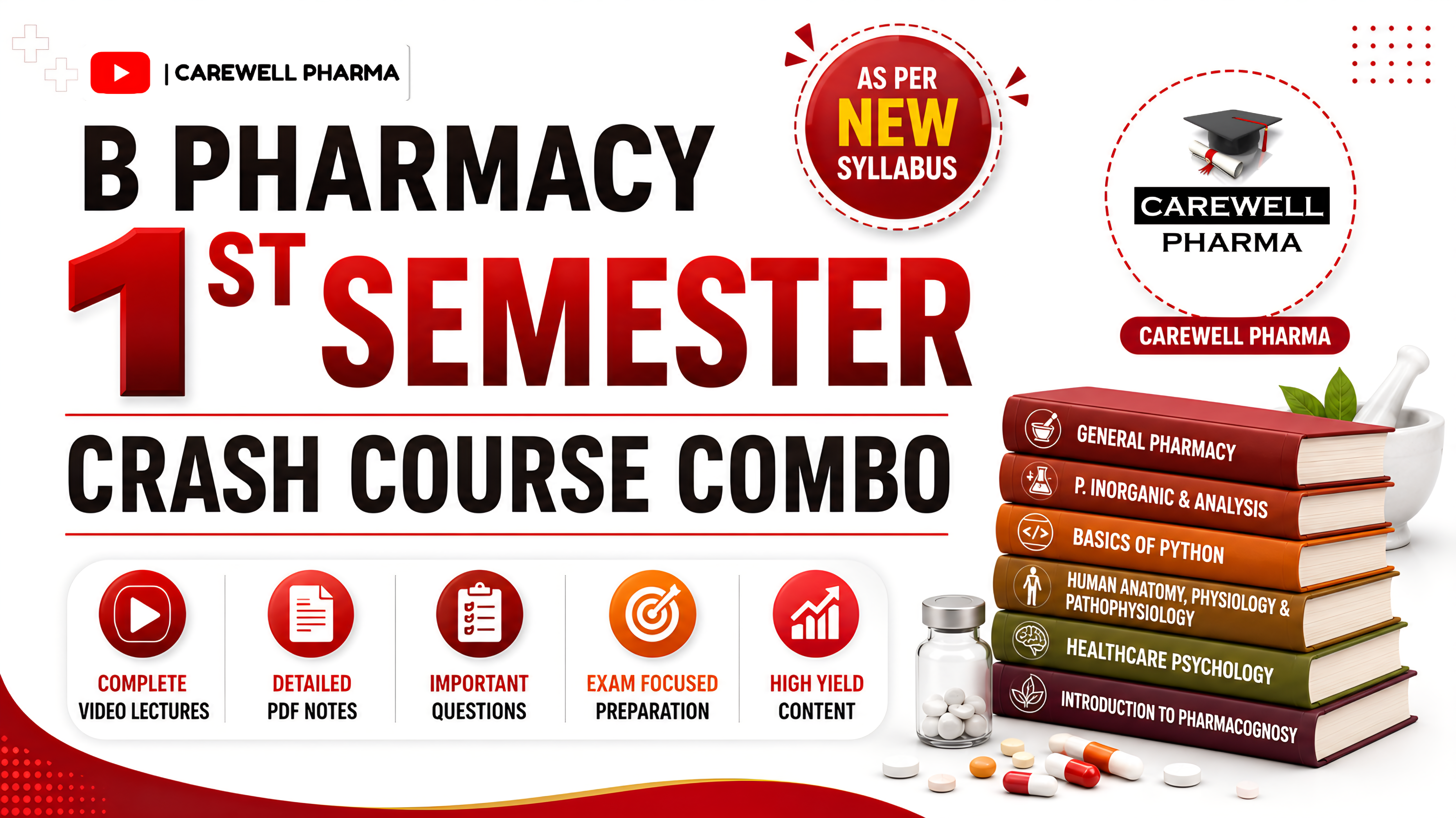 (NEW) B Pharm 1st Sem Crash Course Combo