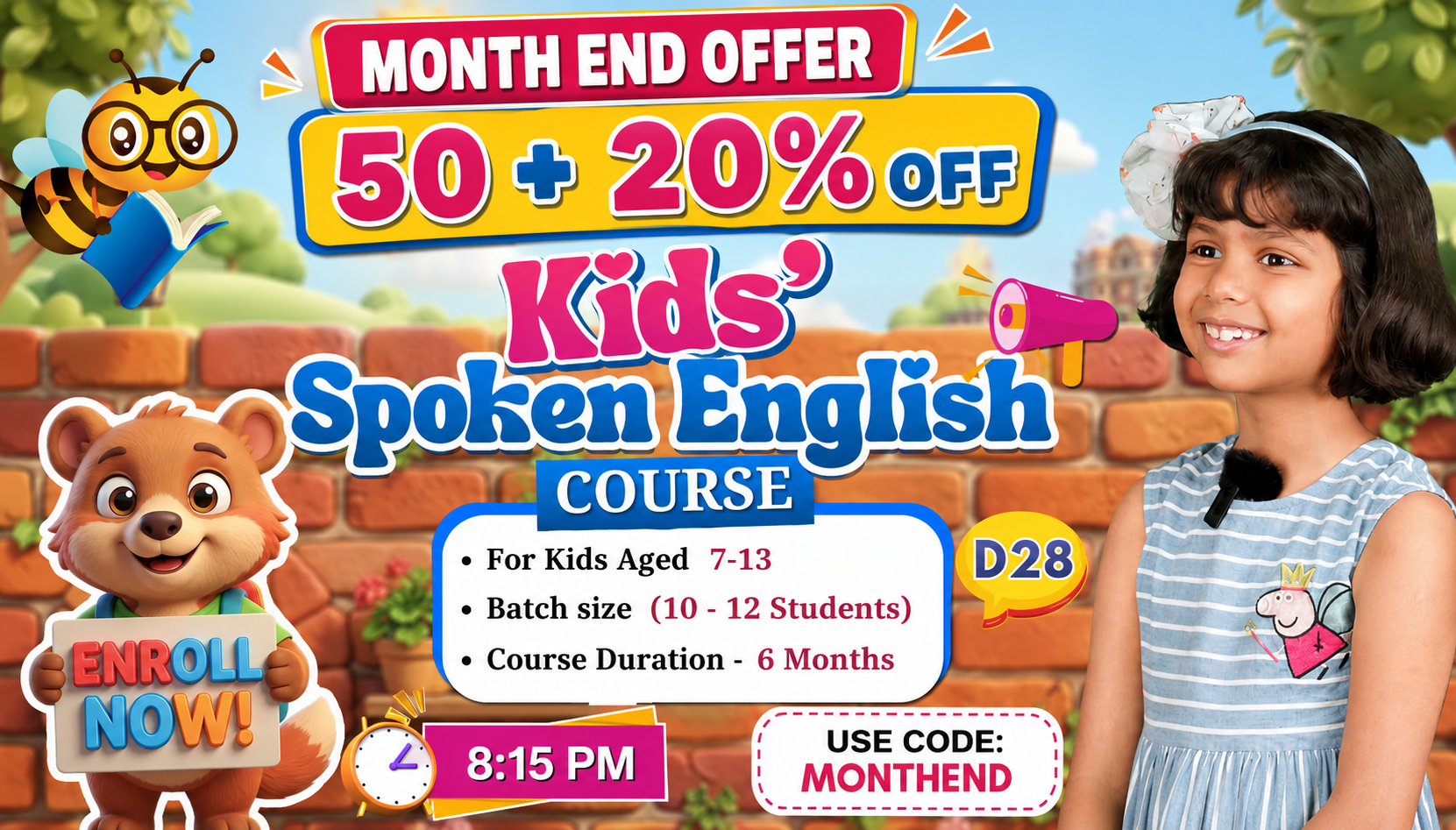 Kids English Mastery ~ (D28: Age 8-12) ~ 6-Month Program