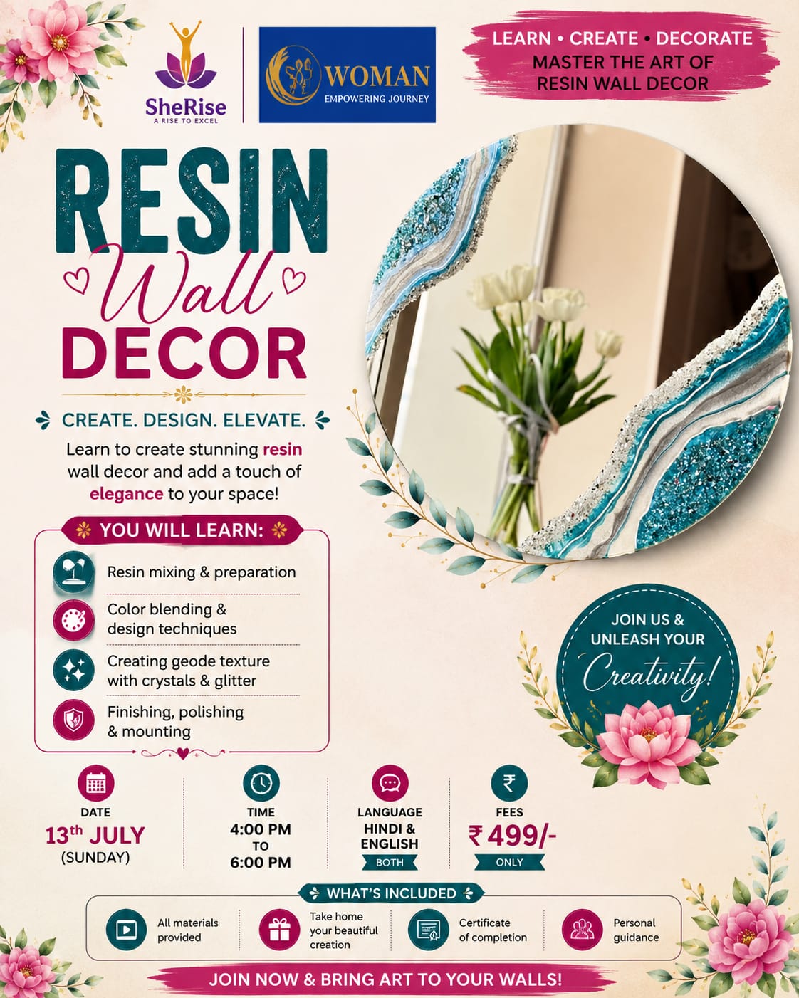 RESIN MIRROR WALL DECOR WORKSHOP