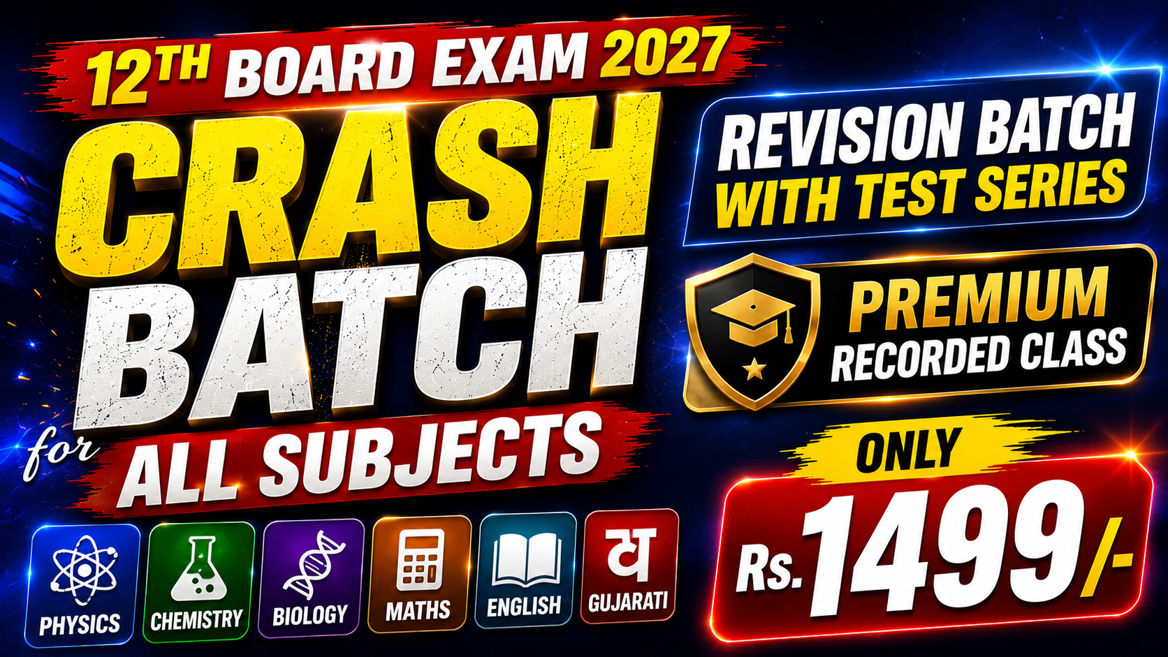 12 Board Crash Course ( ALL Subjects )