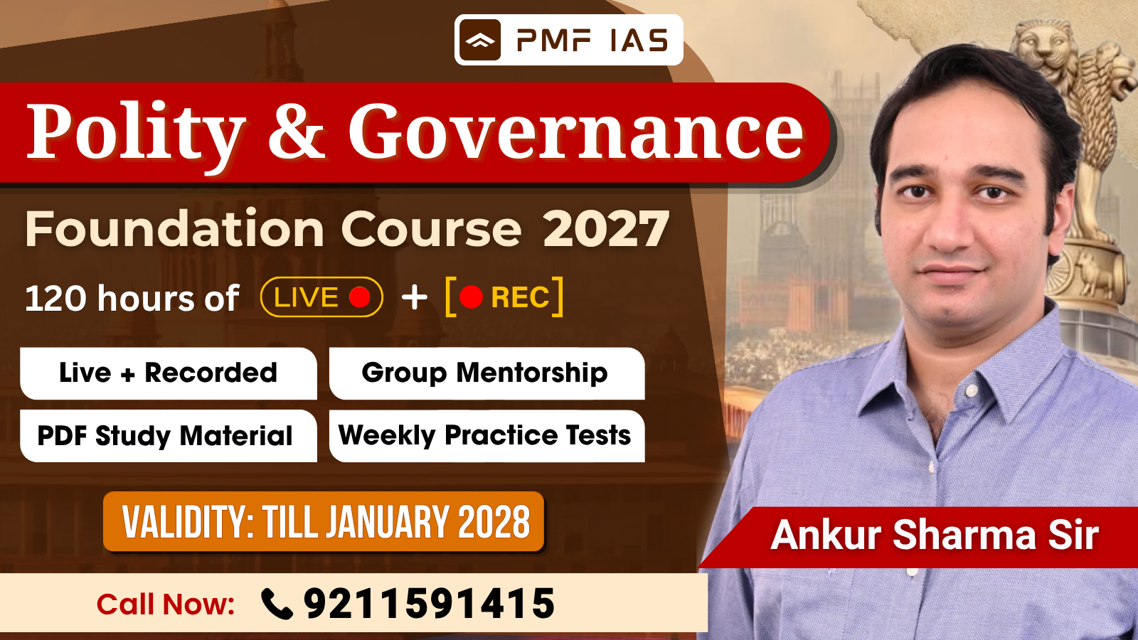 Polity & Governance Foundation 2027 - Live + Recorded Course (For UPSC Prelims & Mains) - Starts July 15th