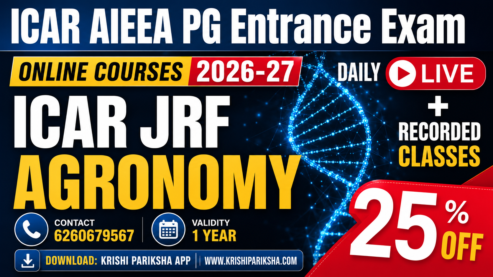 (New) 2026-27 ICAR JRF Agronomy Live Batch